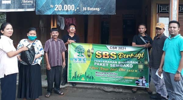 314 Paket Sembako Disalurkan PT. SBS untuk Masyarakat Kurang Mampu