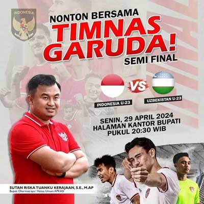 Bupati Dharmasraya Ajak Masyarakat Nonton Bareng  Semifinal AFC U23