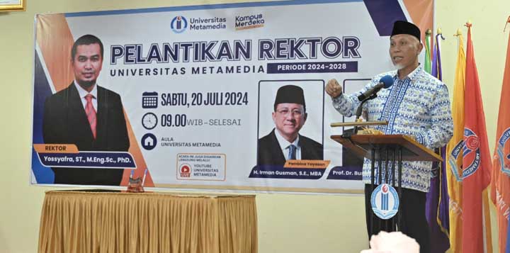Pelantikan Rektor Universitas Metamedia, Ini Harapan Gubernur Sumbar